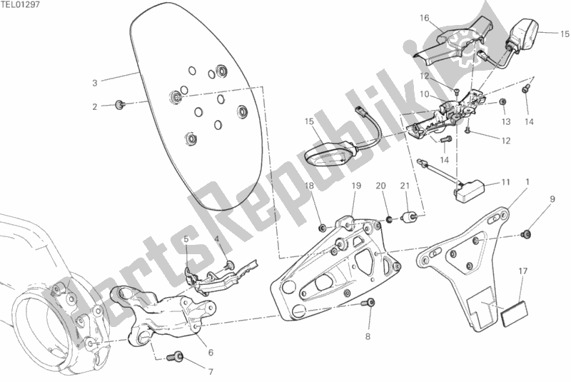 Todas as partes de Porta-pratos do Ducati Diavel 1260 S Brasil 2020